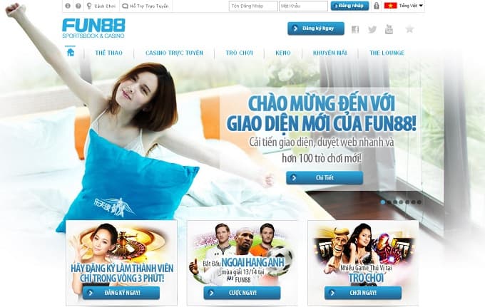 Fun88 là nhà cái cá cược hàng đầu tại Châu Á